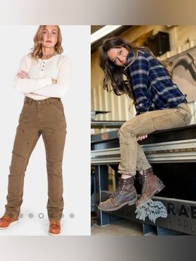 DOVETAIL WORKWEAR • Old School High Rise Work Pant hickory stripe size 6